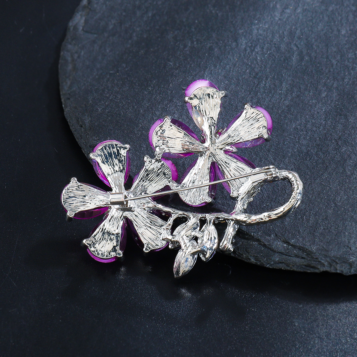 Baiduqiandu Crystal Double Flower Brooch Pins For Women Girls a666c 5 2b39f