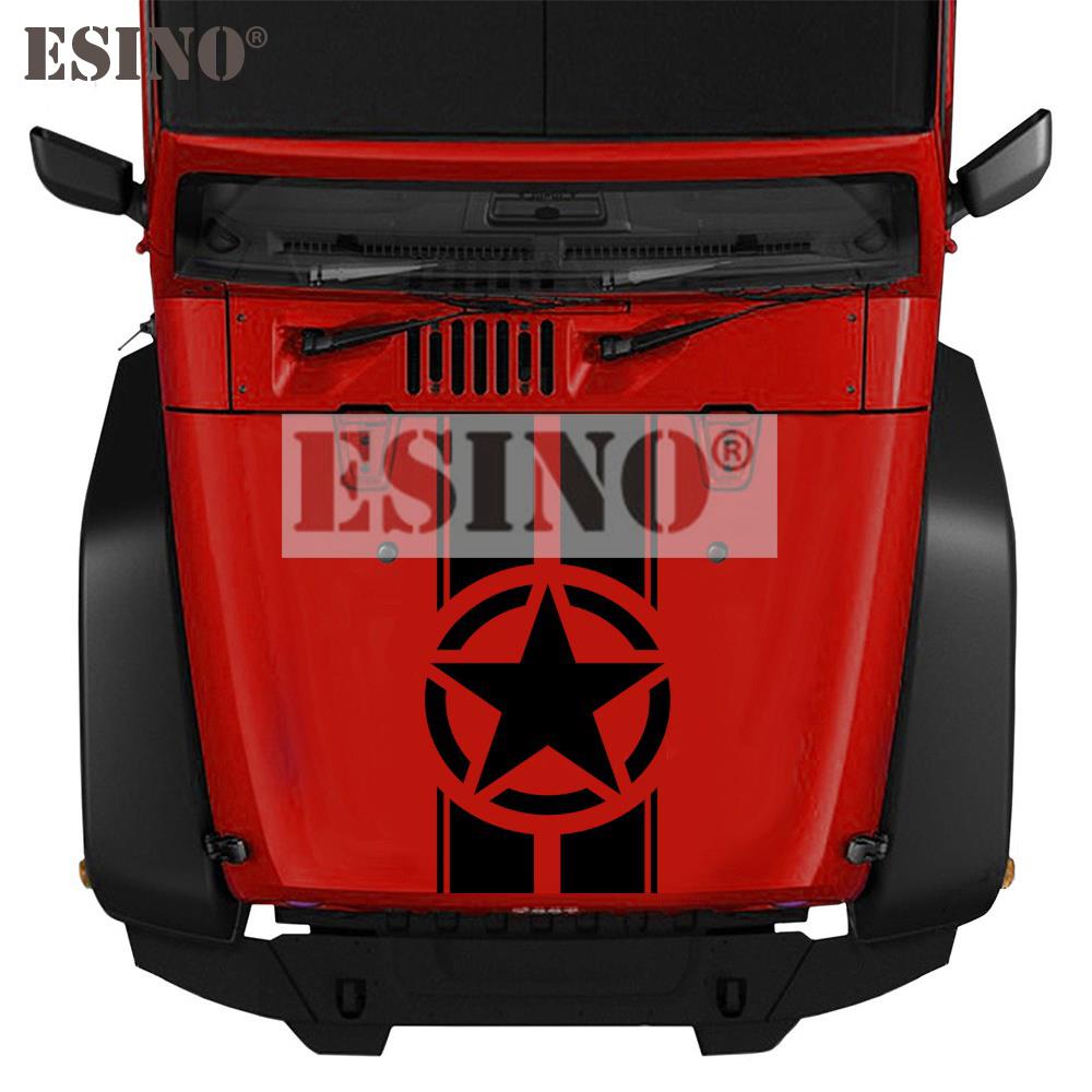 Styling Star Stripe Hood Decorative Cover PVC 3D Carving Vinyl Racing Sports Decal Head Sticker Car Accessories