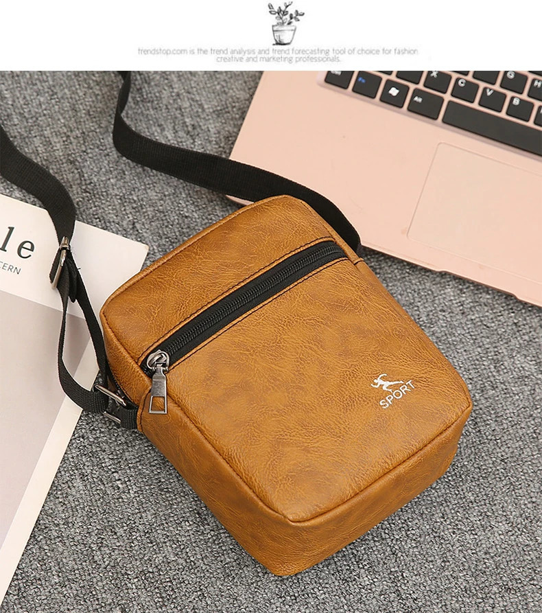 Fashion Mens PU Leather Handbags Waterproof Bag For Man Male Cross Body Shoulder Messenger Bags Casual 241111