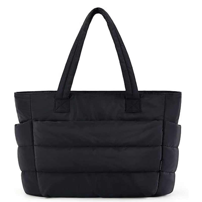 Tote Bag for Women Lightweight Puffy Tote Bag with Compartments Quilted Shoulder Bag Handbag for Travel Work Lady Shoulder Large Capacity Bag Designer