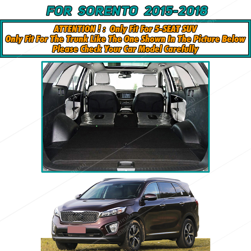 Auto Full Coverage Trunk Mat For Kia Sorento 5/7-Seat 2015-2018 17 16 Car Boot Cover Pad Cargo Interior Protector Accessories 2bfdd