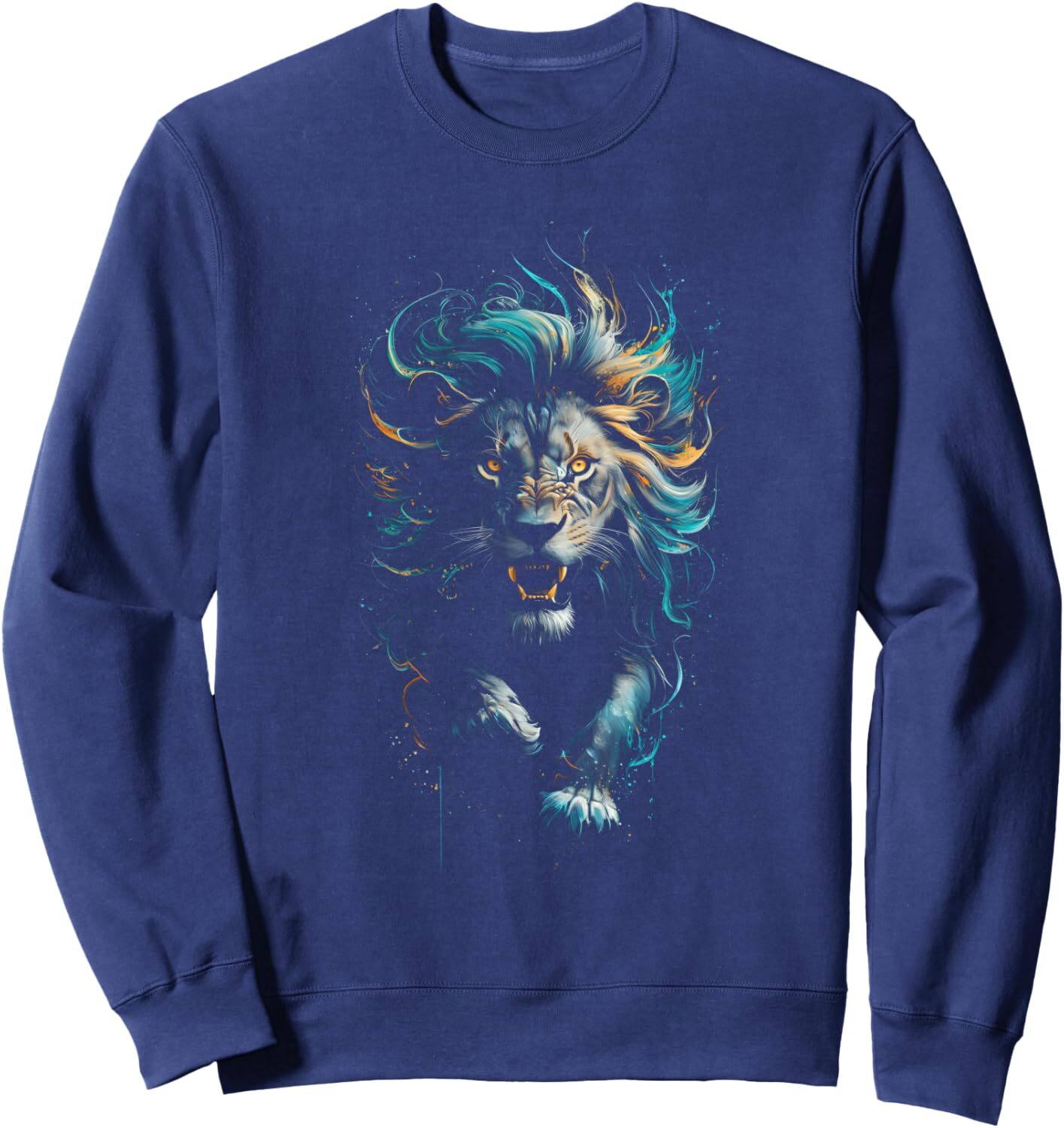 Long Sleeve Shirts for Men sweatshirt Lion Fierce Artistic Vibrant Graphic Tiger Display Decor Sweatshirt T shirt Tee Streetwear Casual tops clothes
