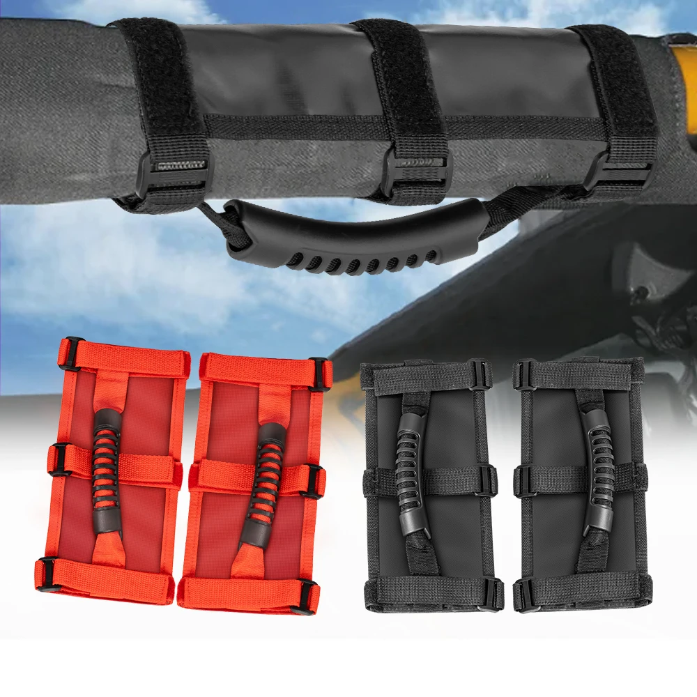 Roll Bar Grab Handles Grip Straps Handle for Jeep Wrangler JK JKU JL JLU YJ CJ TJ RZR ATV UTV Off road Accessories