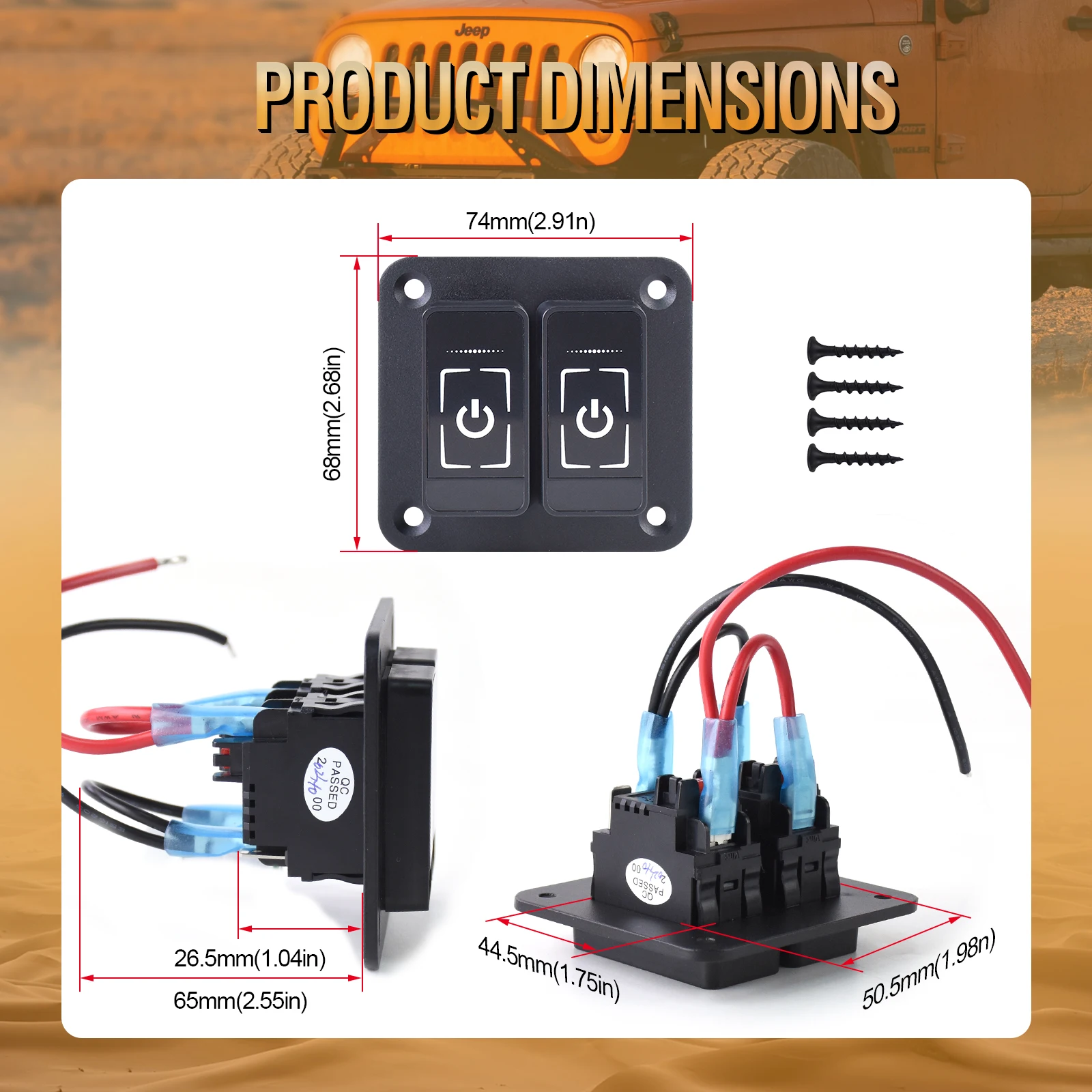 touch screen Rocker On-Off Control Switch Panel Universal Power Electronic Relay System for SUV CAMPER RV