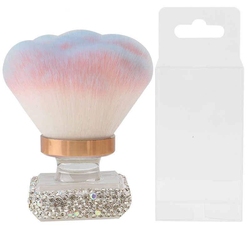 Diamond Nail Dust Brush For Acrylic Nails, Face Foundation Brush Nail Art Dust Powder Remover Manicure Brush Clean Up Nail Art Brush Pincel Para Decor