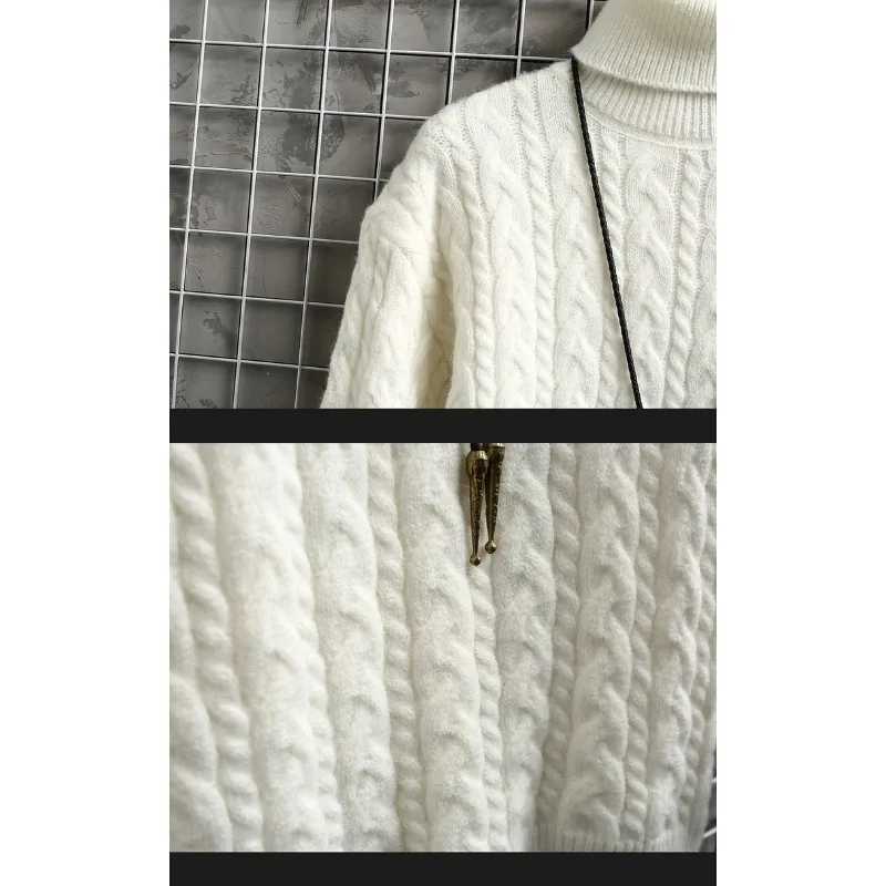 Mens autumn and winter turtle neck sweater mens Korean casual ultra-thin solid knitted zipper skydiving high-quality cotton sports shirt 4XL W2411111