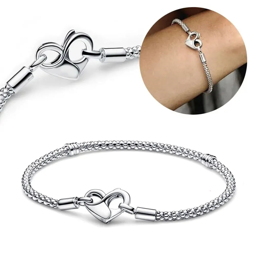 New Heart Lock Necklace 45cm Gold Plated 3 Color Bracelets Loved Anniversary For Women Gifts Valentines Day For Party DIY