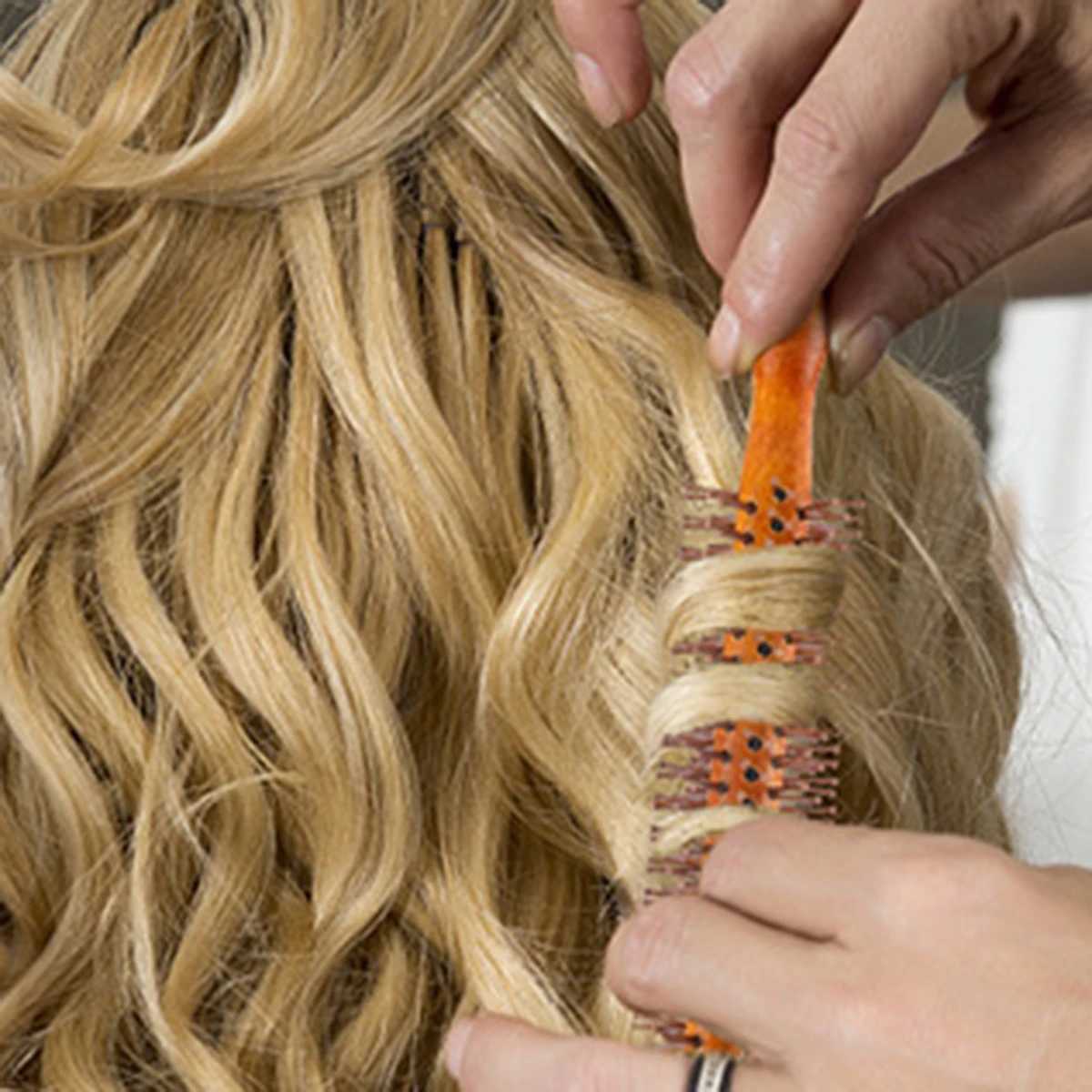 Beard circular brush beard styling hair dryer beard styling brush mens beard care brush beard solid wood brush W241112