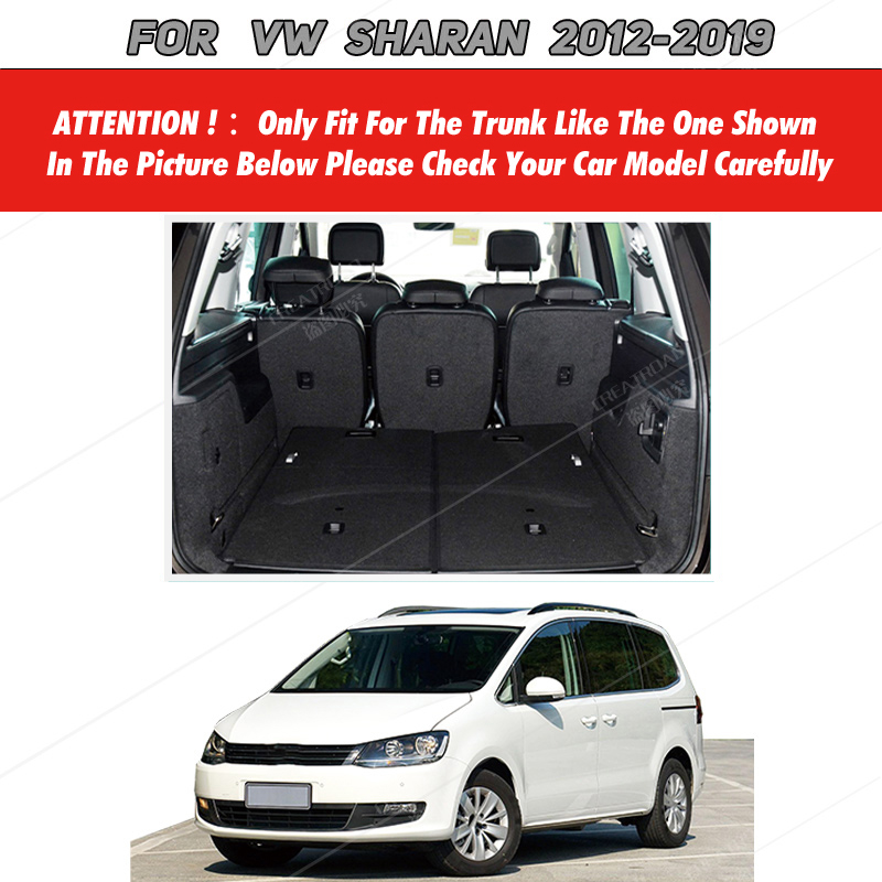 Full Coverage Trunk Mat For VW Sharan 7-Seat 2012-2019 18 17 16 15 14 13 Car Cover Pad Interior Protector Accessories 89bdd