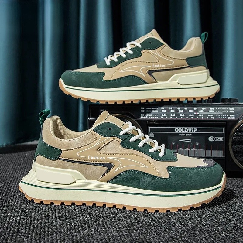 Men's Retro Vintage Multicolor Sneakers: Breathable Soft Sole Running Shoes for Casual Comfort