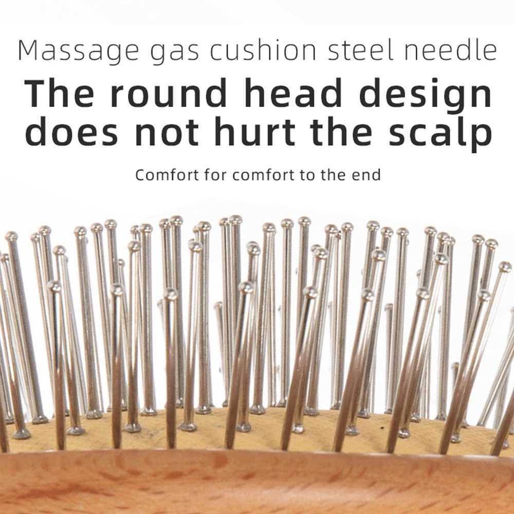 PCS/2pcs wooden comb professional health paddle pad hair loss massage brush scalp care bamboo comb W241112