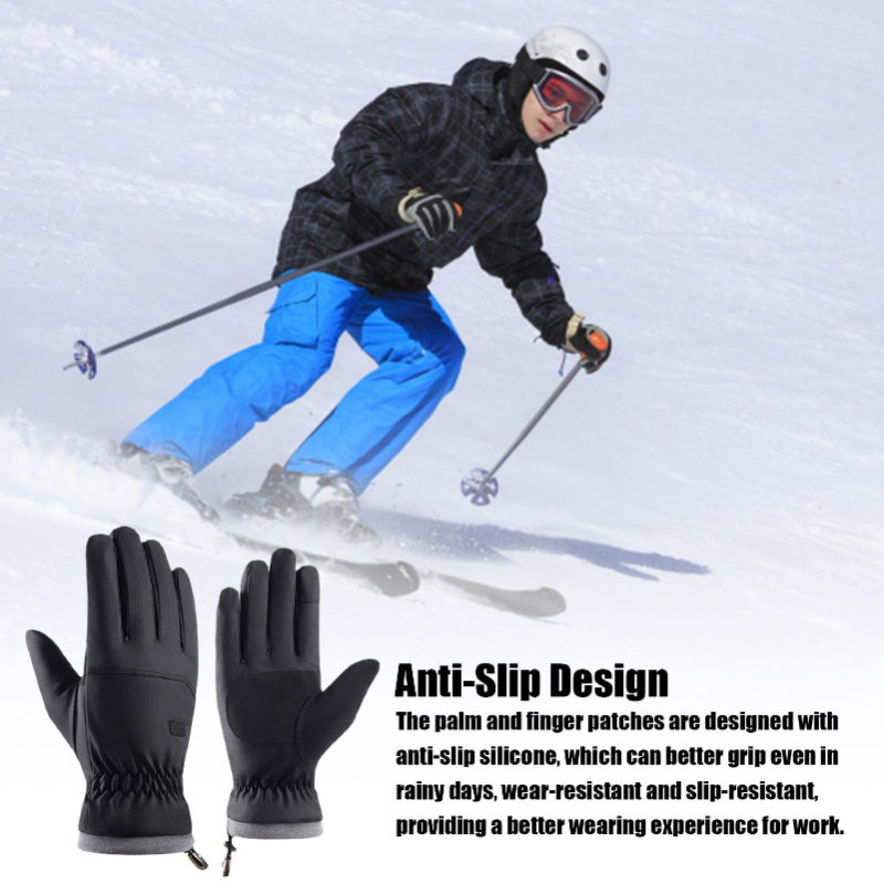 Winter Men Motorcycle Touchscreen Gloves Motocross Riding Gloves Vintage Bike Non-Slip Cold Gloves Warm Cycling Protective Gear f7830