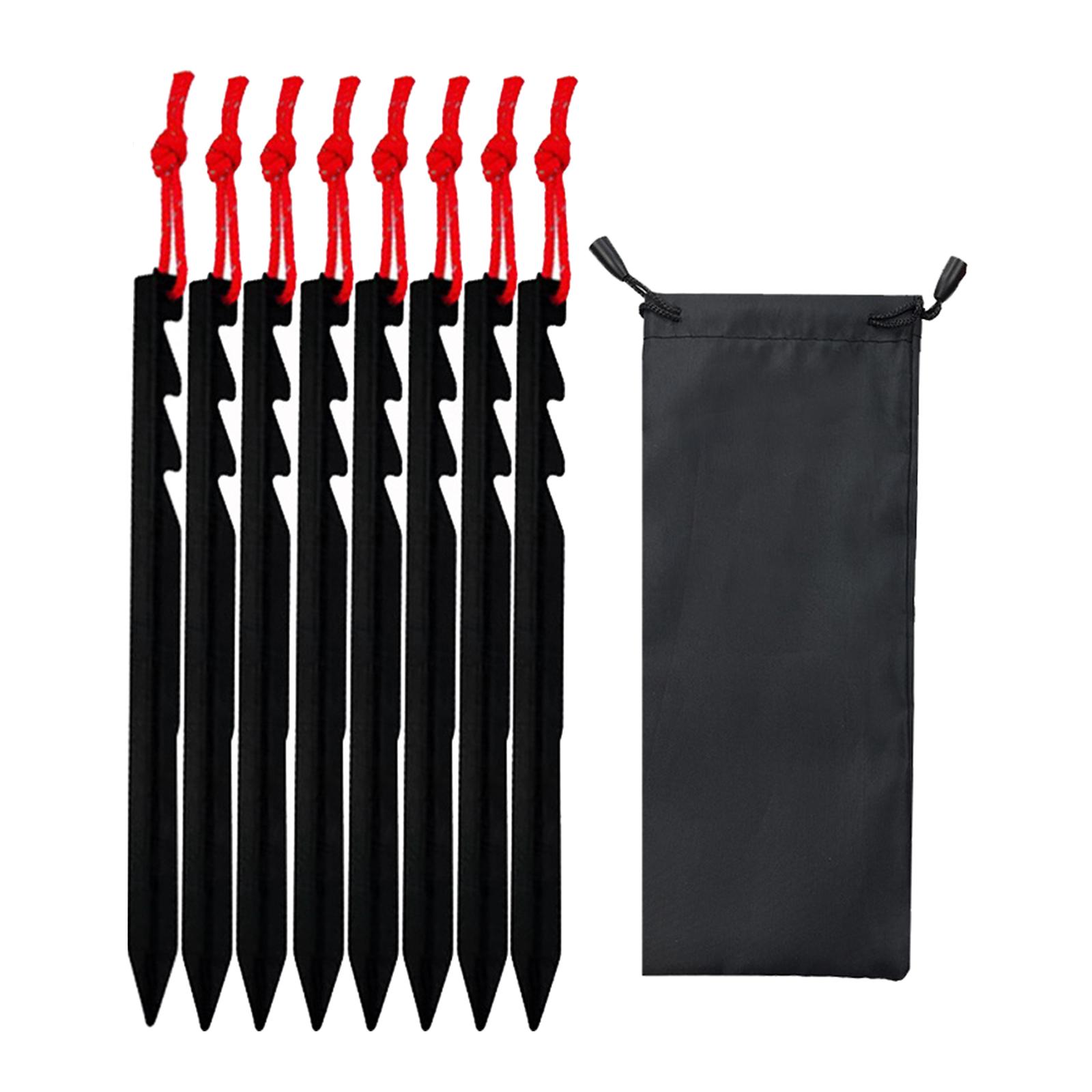 Stakes with Carry Pouch Durable Lightweight Anchors Heavy Duty Tent Ground Pegs for Outdoor Gardening Hiking Tarp