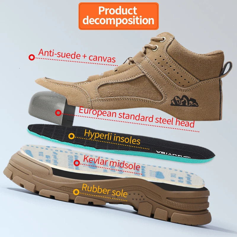 work shoes men Smashproof staroof Wearresistant comfortable steel toe safety 241112