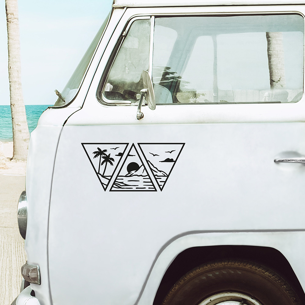 Car Ocean Mountain Styling Decals Stickers for Camper Van Motorhome SUV Pickup Cargo Caravan Decor Auto Tunning Accessories