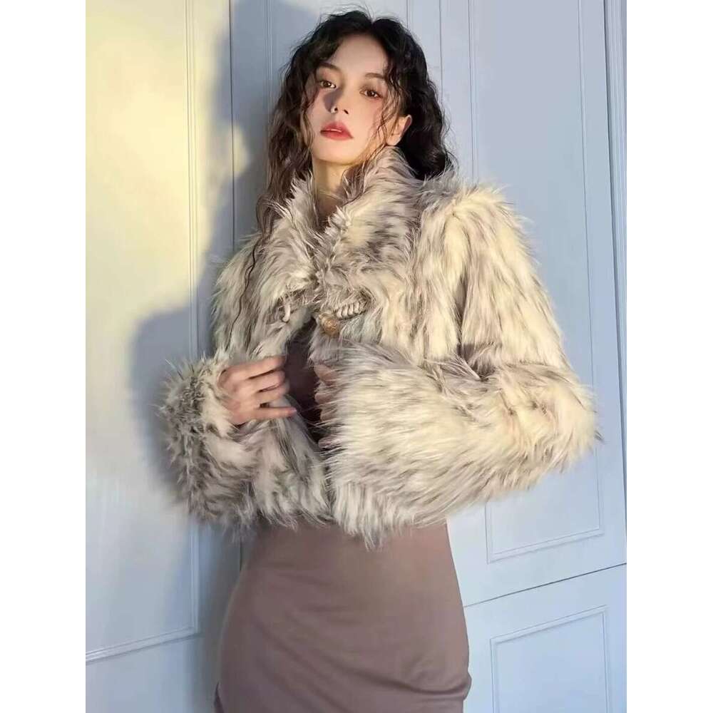 shanshi fur coat women new women's short style imitation fox thick fur top coat