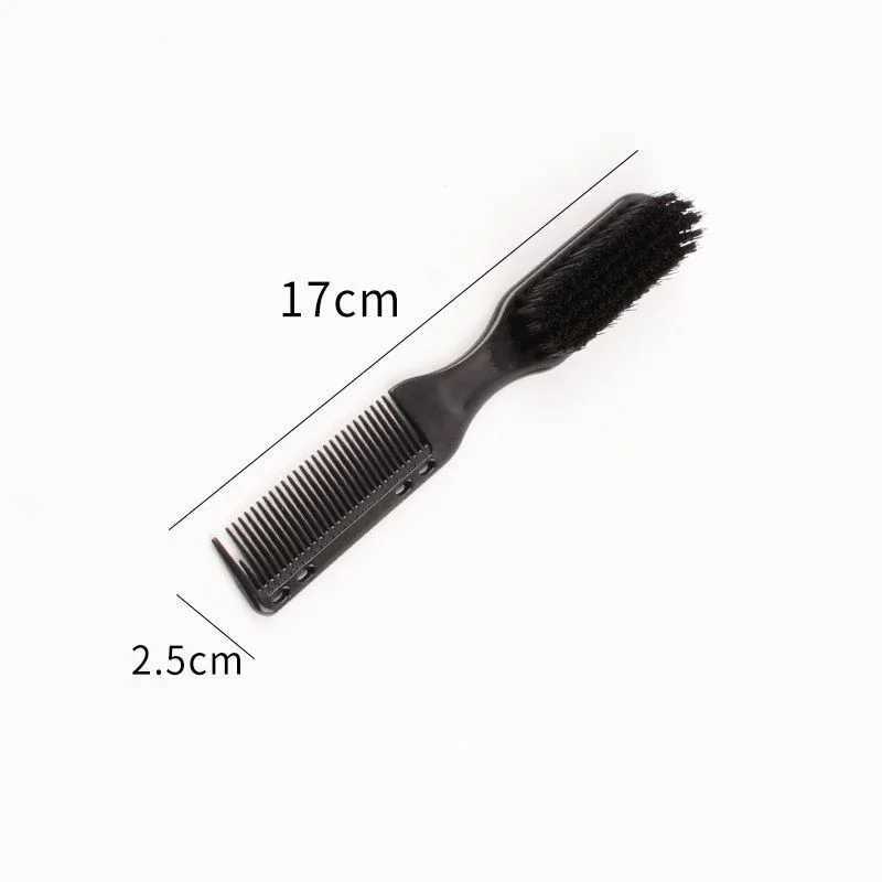Professional double-sided comb mustache styling brush shaving brush hair cutting brush vintage carving cleaning accessories W241112