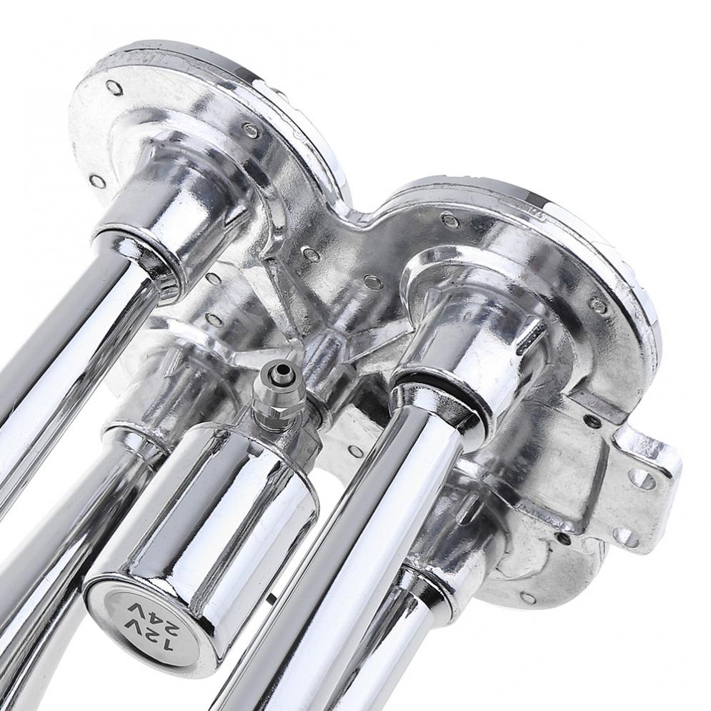 12V / 24V 150dB Super Loud Four Trumpet Air Horn for Car Vehicle Truck Train Boat Buses