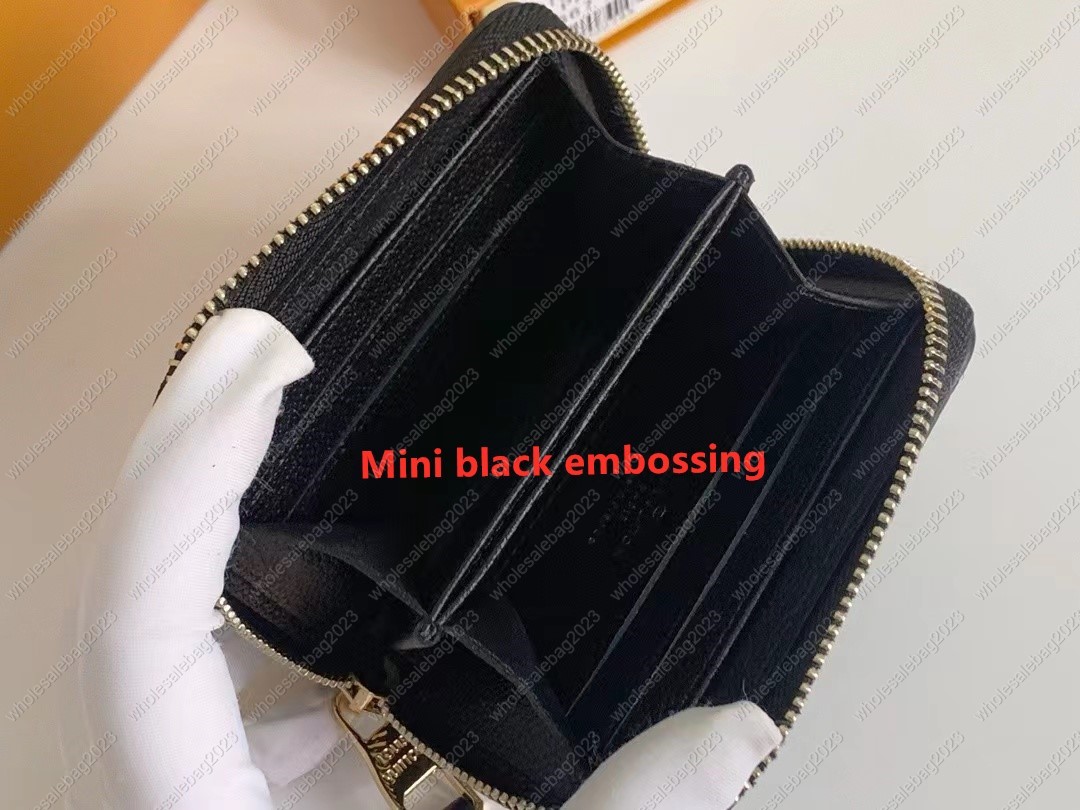 Fashion designer wallets luxury womens short purses embossed flower letters credit card holders ladies plaid money clutch bags with box and dustbag mi