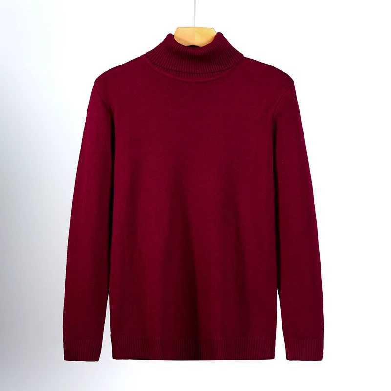 Mens fashionable casual slim fit pullover classic turtle neck long sleeved sweater comfortable office work solid sweater for men W2411111