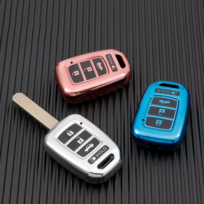 For Honda CRV Jazz HR-V HRV Accord CIVIC 4Buttons TPU Car Key Cover Case Shell Fob Holder Protector Accessories d1992