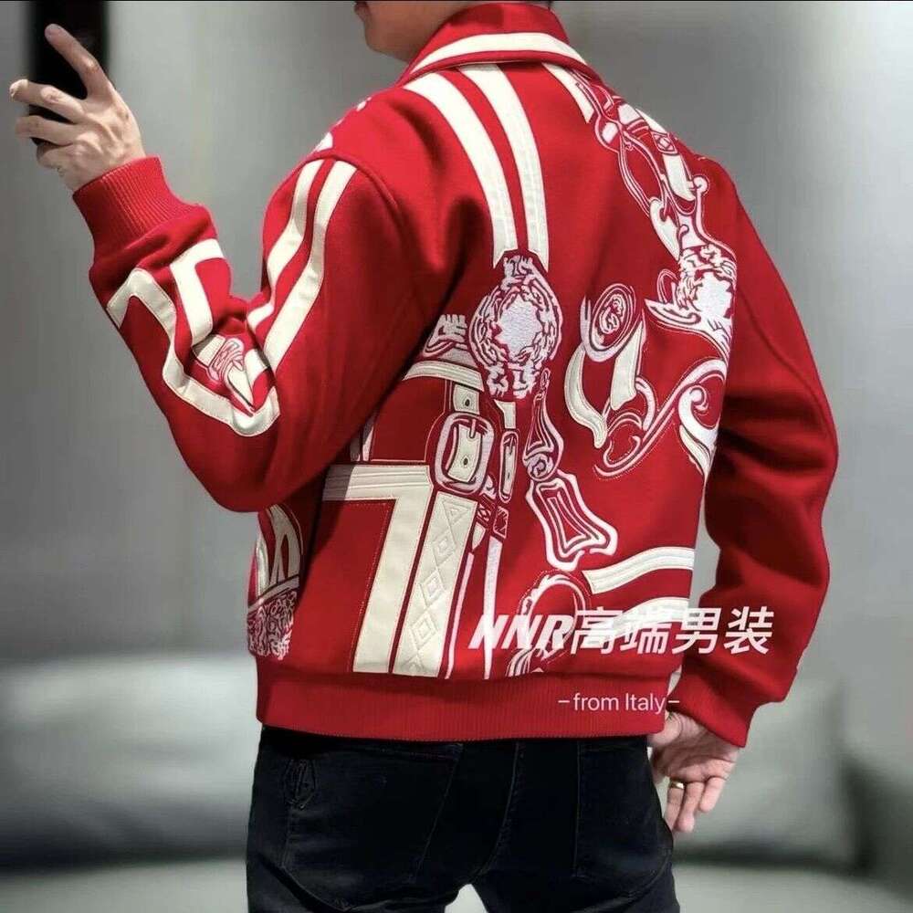 Irregular Pattern Printed New High-end Men's Fashionable Casual Trend Versatile Jacket