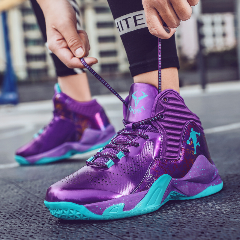 2025 Brand Purple Men‘s Basketball Shoes Platform High-Top Sports Sneakers Women Court Non-Slip Trainers Basketball Sneakers Men