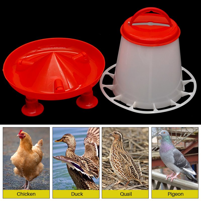 1.5kg Capacity Chicken Feeder Bucket Plastic Poultry Rooster Hen Feeding Device Farm Chicken Equipment Coop Water Supply