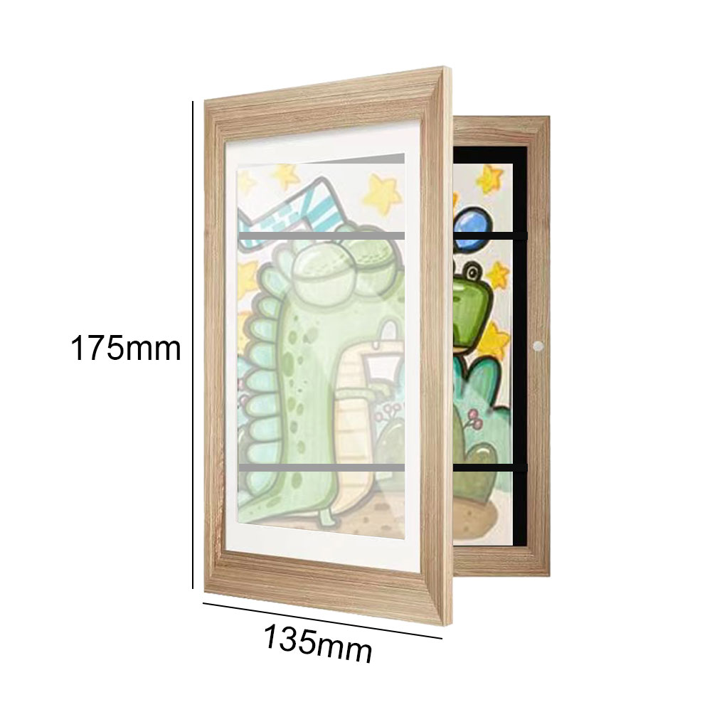 2/1Pcs Children's Drawing Picture Photos Front Open Wooden Kids Art Frames 5.9x4.3 Inner Wall Pictures Frame H260306