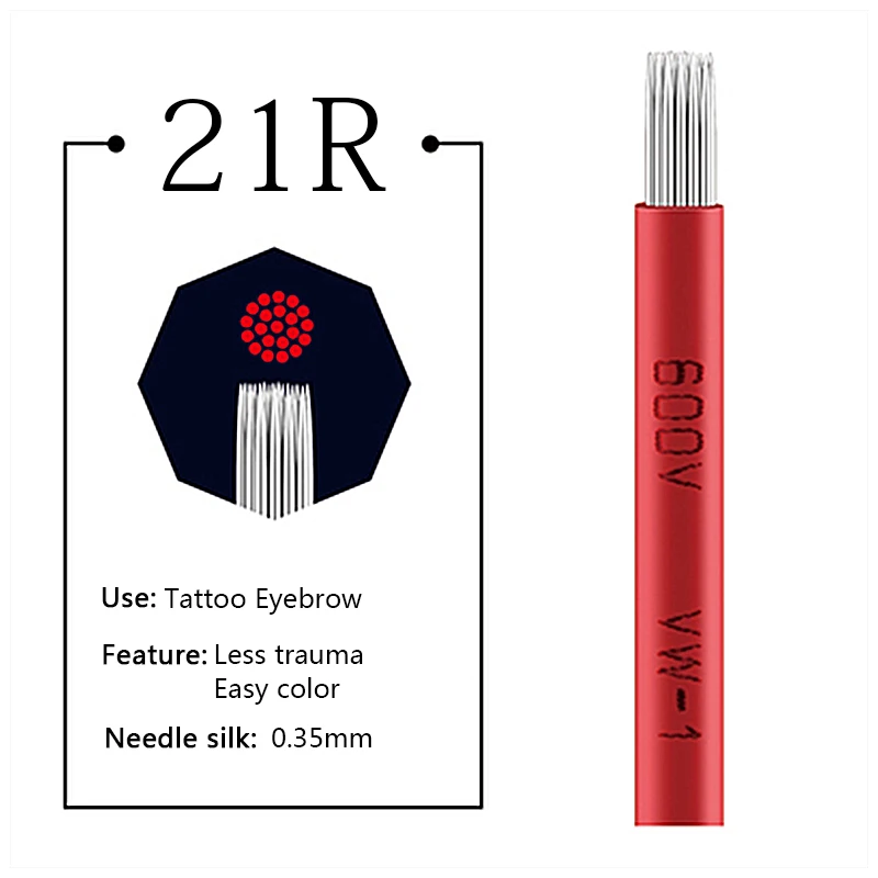 Microblading Needles Fog Eyeborw Makeup Blade Shading Round R3 R5 R7 R9 R19 Tattoo Needle for Tattoo Pen Manual Needles 50pcs