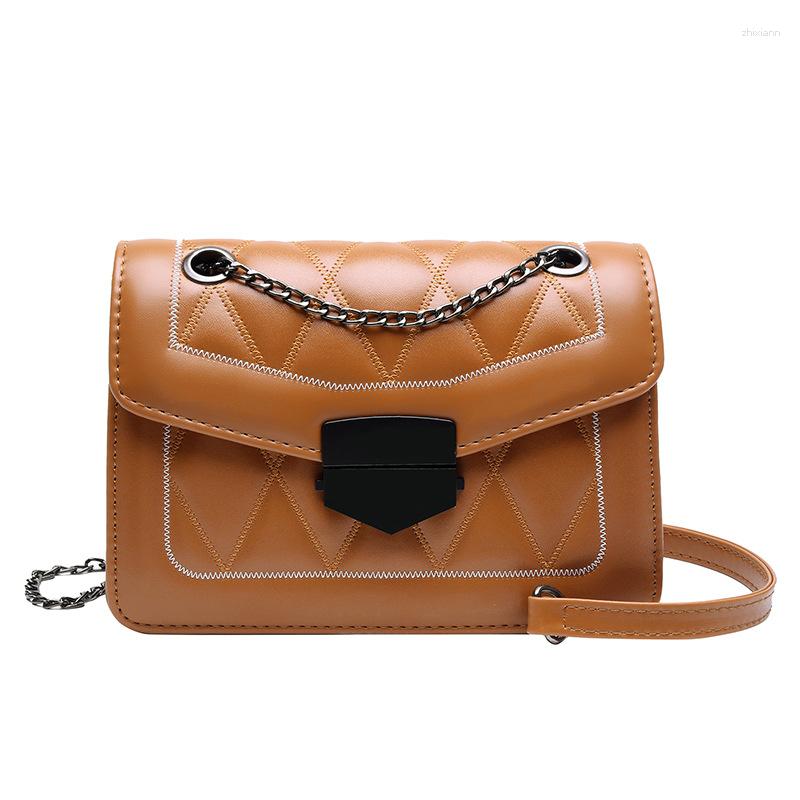 Bag Fashionable All-match Western Style Rhombic Small Square Texturized Chain Shoulder Crossbody Autumn And Winter Women's zhanyishengli