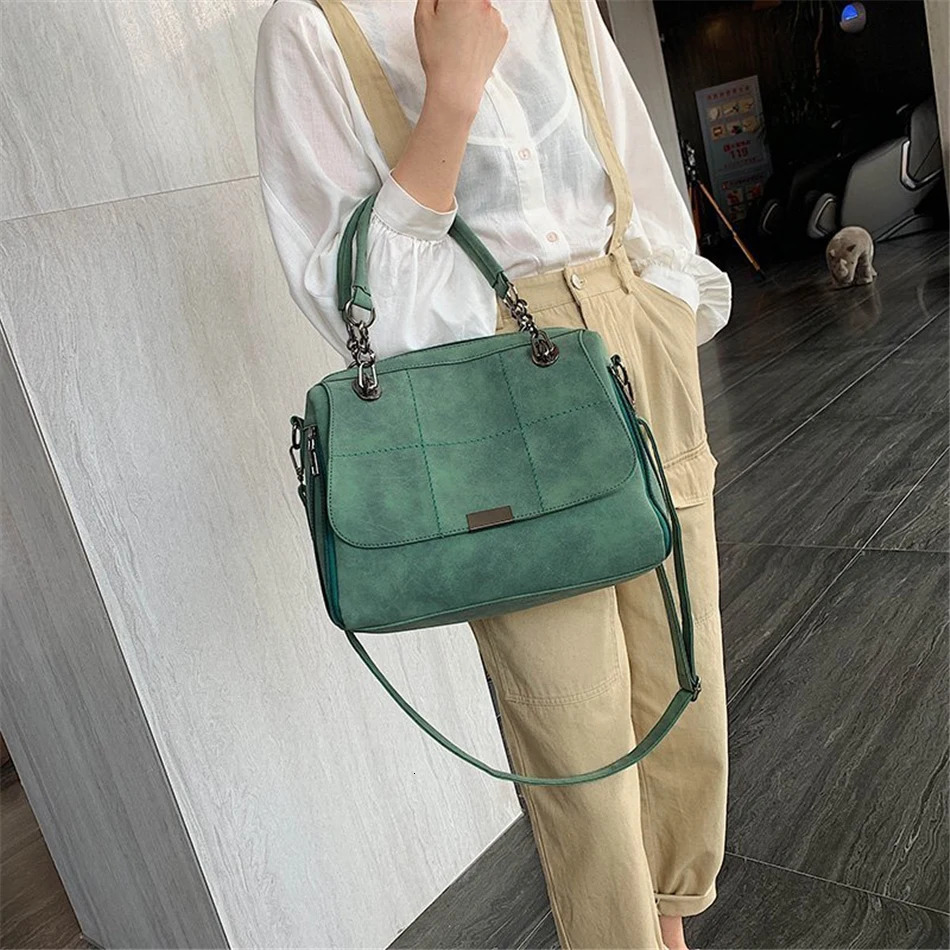 Matte Ladies Handbag Scrub Womens Shoulder Crossbody Bag Large Capacity PU Leather Casual Tote Travel Boston Female 241111