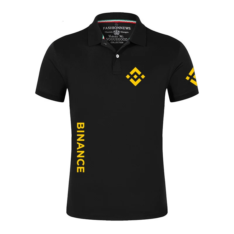 Binance Crypto Mens Summer Print Polos Shirts Casual Harajuku Cotton Comfortable Shorts Sleeves High Quantity Tops 240402