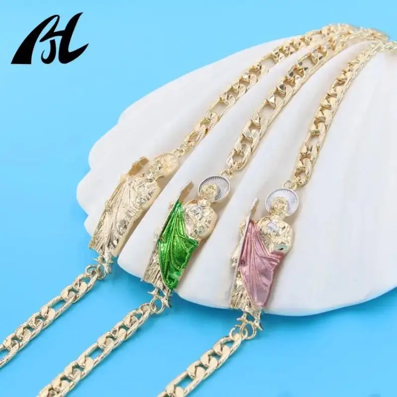 China Factory Cuban Jewellery Oro Laminado Jewelry San Judas Tadeo Bracelet For Men Women smile