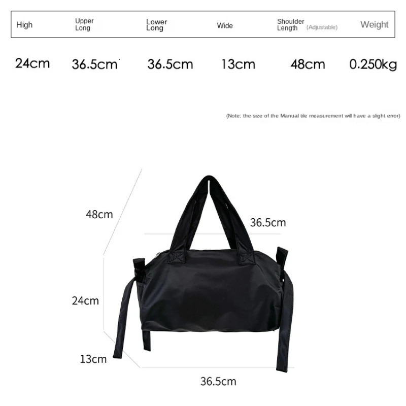 Niche high-end handbag fashionable bow shoulder bag lightweight and large capacity travel bag 241111
