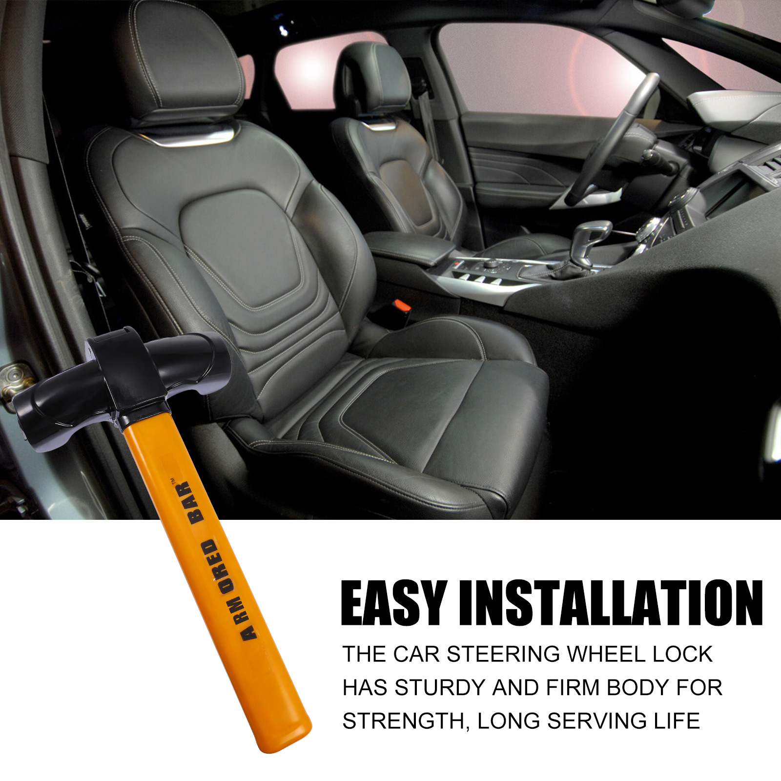 Car Steering Wheel Anti-theft Lock T-shaped Lock Automobile Interior Supplies 0090d