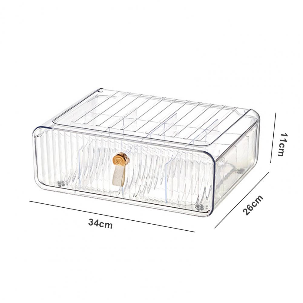 Underwear Drawer Storage Box 16 Cell Clear Stackable Dustproof Panties Bras Baby Clothes Socks Ties Belts Divider Organizer