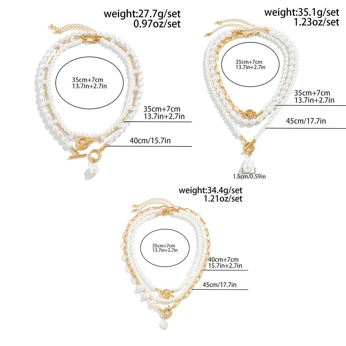 Pcs Set Multilayer Imitation Pearl OT Buckle Pendant Necklace for Women Wed Bridal Goth Bead Chain Y K Accessories Neck Jewelry 5