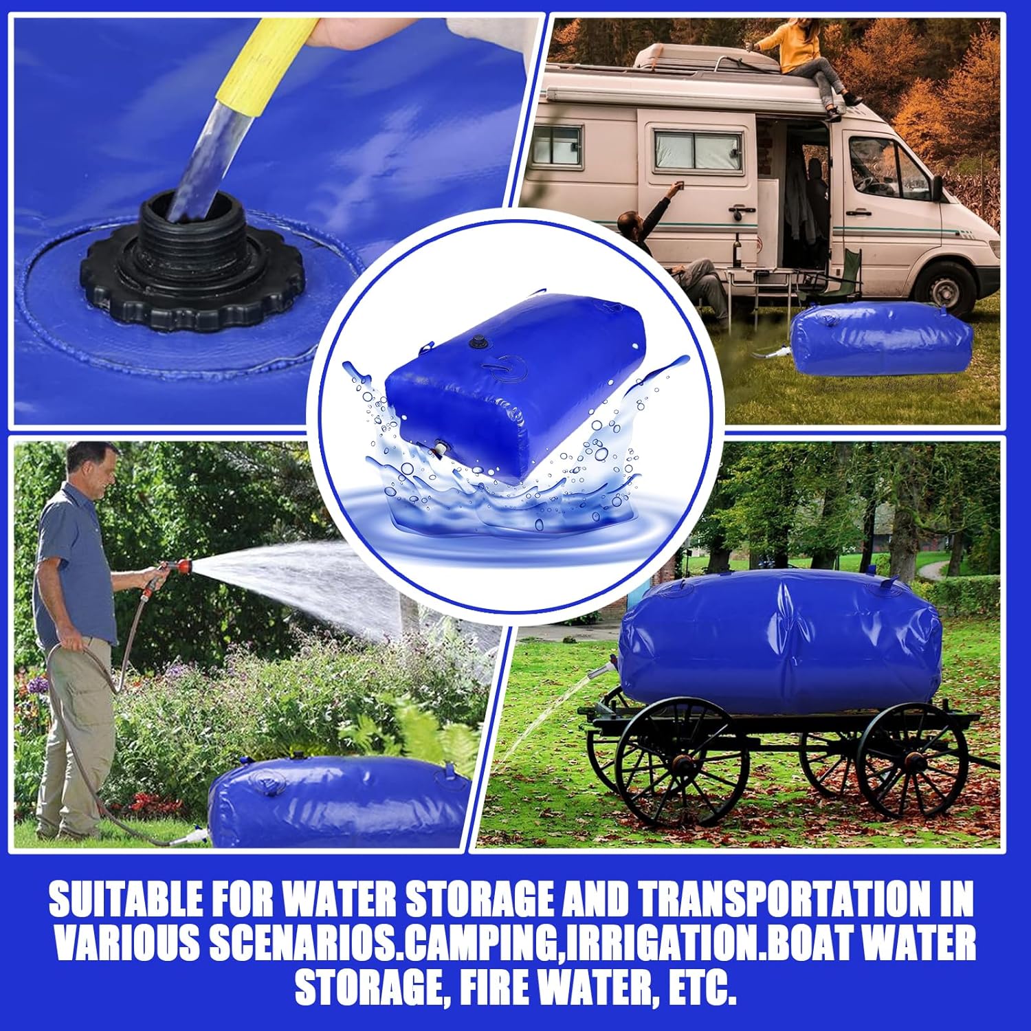 Water bladder Large capacity emergency container camping, farm and garden Folds easy storage - ideal for rainwater irrig