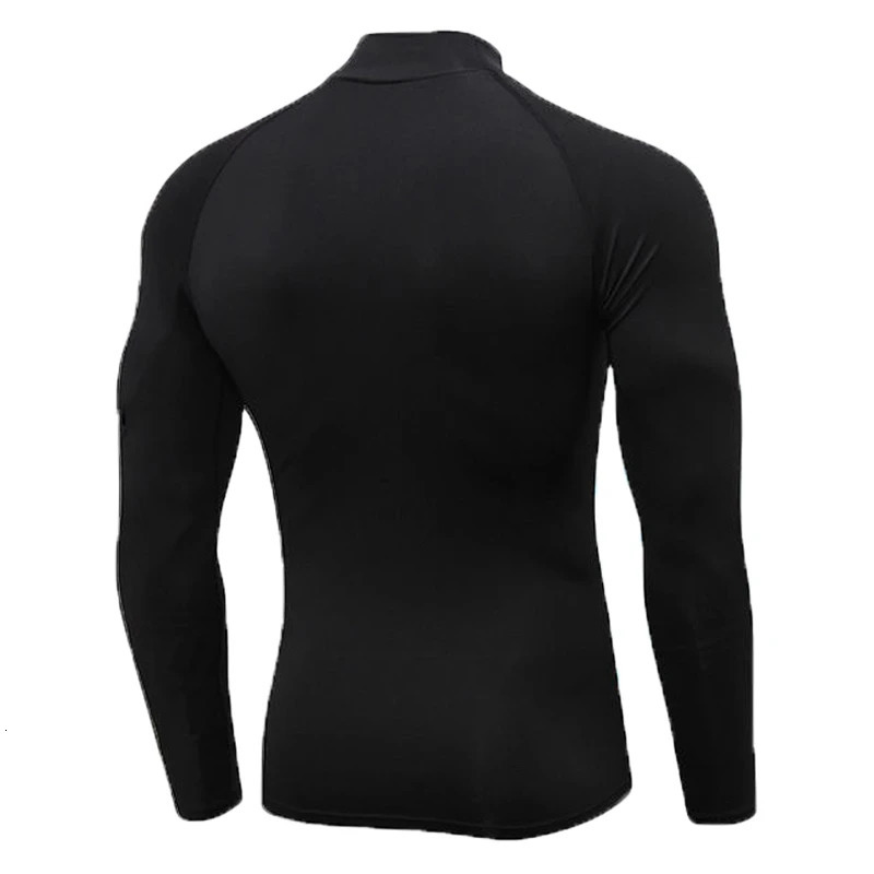 Men Compression Running T-shirt Fitness Tight Long Sleeve Sport Shirts Training Jogging Tops Gym Sportswear Quick Dry Rashgard 241112