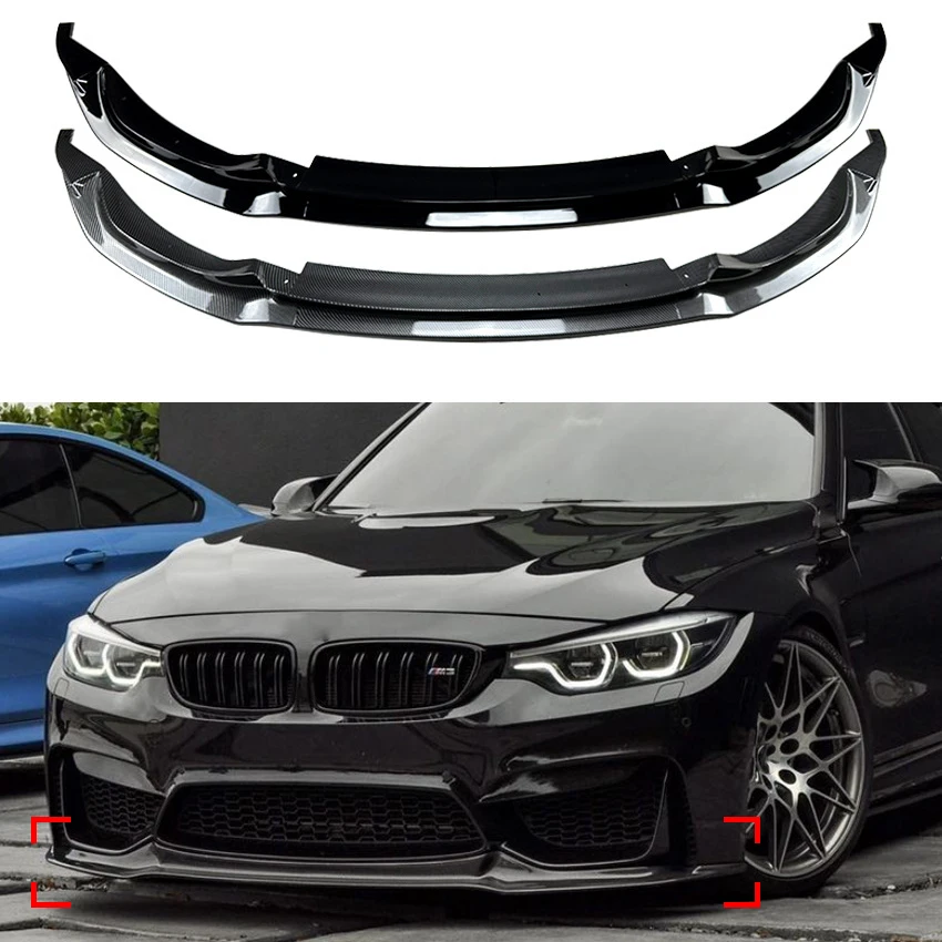 Front Bumper Lip Spoiler Car Diffuser Splitter Cover Gurad Body kits For M3 F80 M4 F82 F83 2015-2020