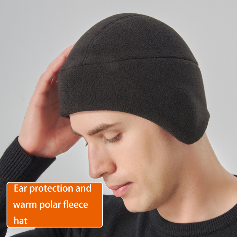 Winter Polar Fleece Skull Caps Windproof Thermal Cycling Helmet Liner Outdoor Sport Hat MTB Bicycle Raiding Motorcycle Headwear