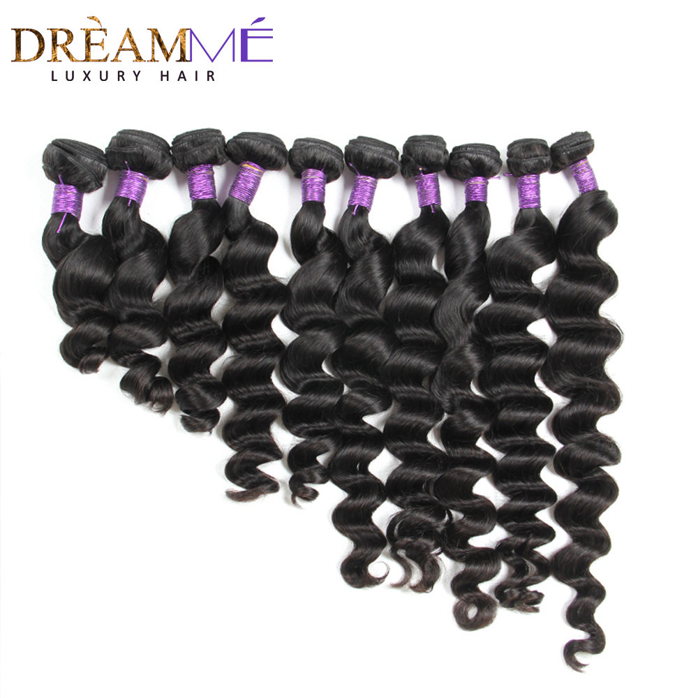 Loose Wave Bundles With Silk base Closure Brazilian Human Hair Bundles With 4x4 Lace Closure 3/4 Bundles Natural Hair Extensions 10c25
