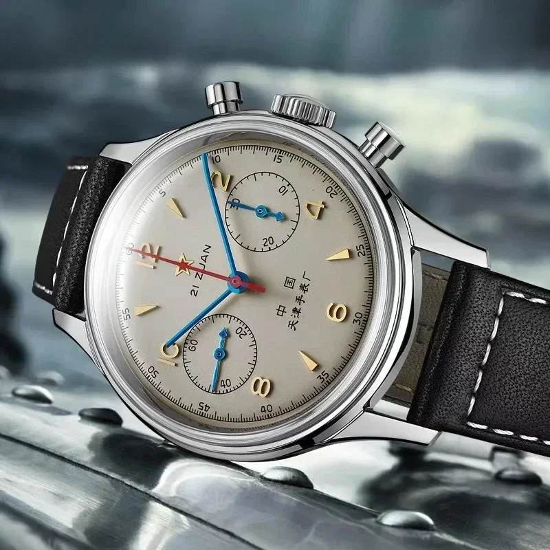 Mens Watch 1963 Pilot Watch 42mm Retro Quartz Chronograph 241112