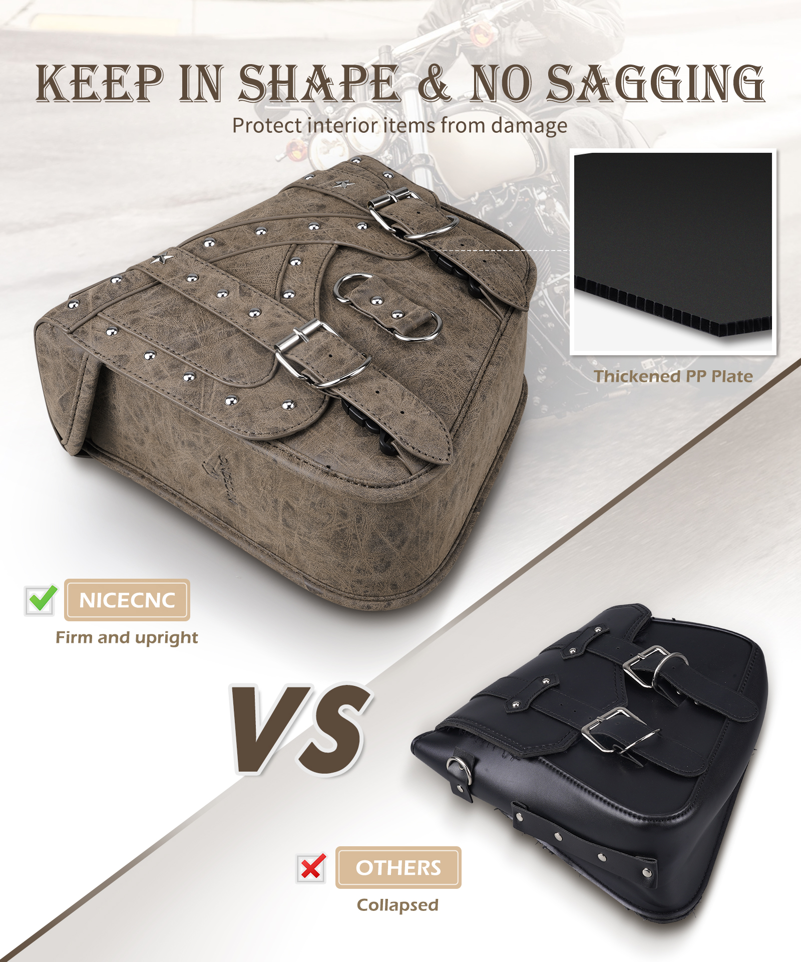 Vintage PU Leather Motorcycle Saddlebag for Harley Fat Boy 114 Heritage 2018-2023 Waterproof Motorbike Swingarm Bag Tool Storage