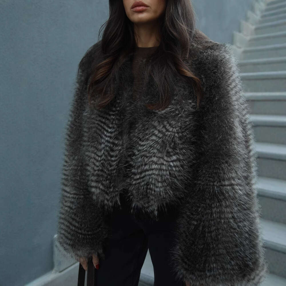 shanshi fur coat women Autumn New Women's Solid Color Premium Short Plush Fur Coat