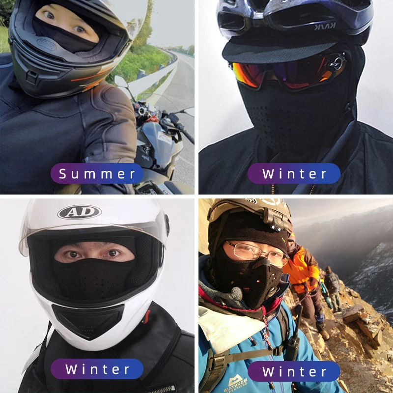 ROCKBROS Winter Cycling Mask Fleece Thermal Keep Warm Windproof Face Balaclava Ski Fishing Skiing Hat Headwear 240401