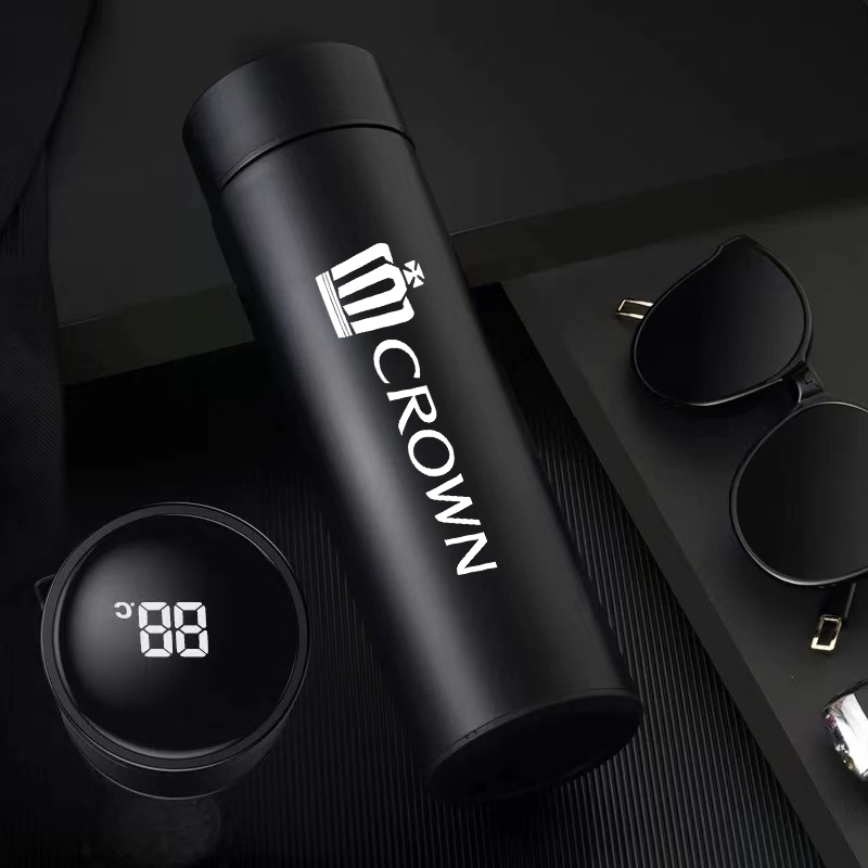Car Thermoses Water Bottle Portable Travel Mug with Smart LCD Touch for Toyota Crown Corolla YARIS L Auris C-HR Hilux Vios Rav4