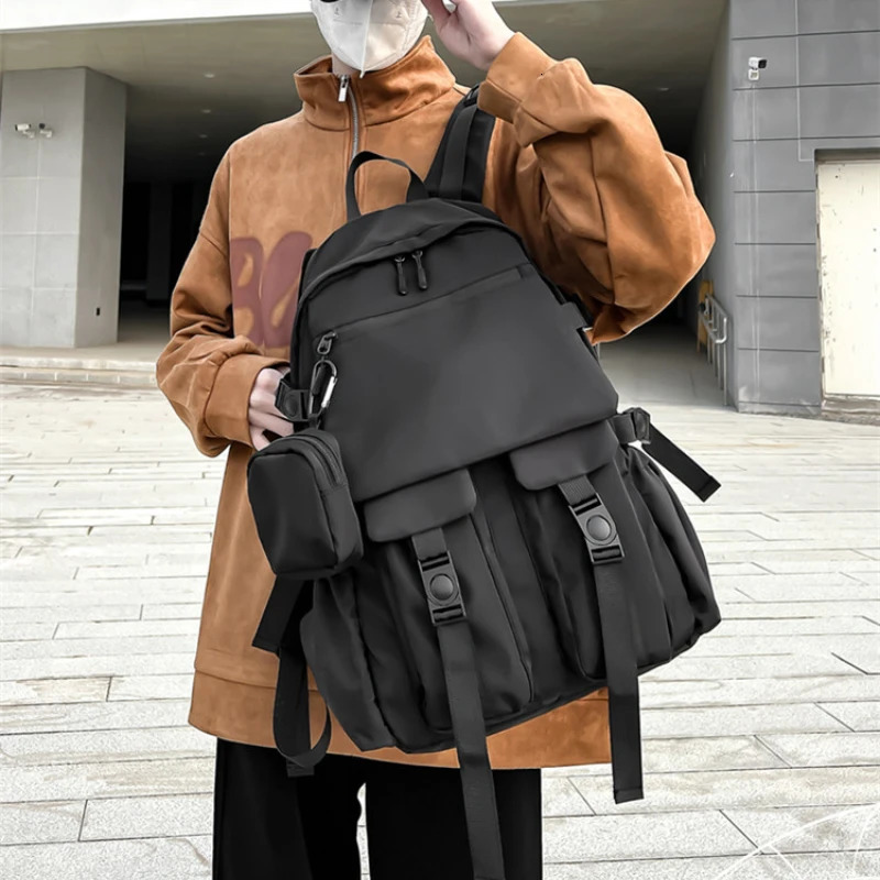 Street fashion trend Korean Rucksacks leisure travel high-capacity backpack Japanese solid full matching Y2k female student backpack 241111