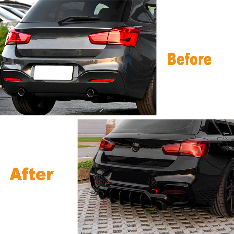 For 1 Series F20 LCI M140i MP 2015-2019 Rear Bumper Lip Diffuser Spoiler Splitter Protector Car Styling Auto Accessories